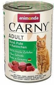 Animonda Cat Carny Adult příchuť: hovězí maso, krůta a králík 12x400g