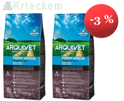 Arquivet Puppy&Junior Kuře s rýží 2x12kg 3% SLEVA