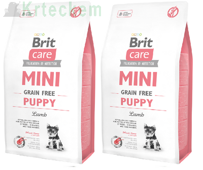 BRIT CARE Mini Grain-Free Puppy Lamb 2x7kg SLEVA 3%