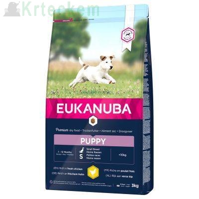 EUKANUBA Growing Puppy Small Breed chicken 3kg + Překvapení pro psa
