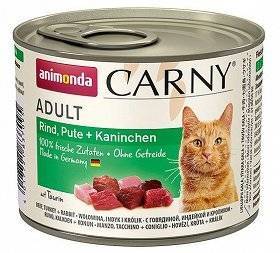 Animonda Cat Carny Adult příchuť: hovězí maso, krůta a králík 200g