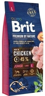 BRIT Premium By Nature Junior L 15kg + Překvapení pro psa