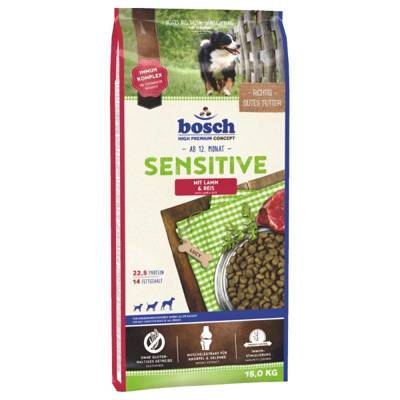 Bosch Sensitive jehněčí & rýže, jehněčí maso a rýže (nová receptura) 15 kg