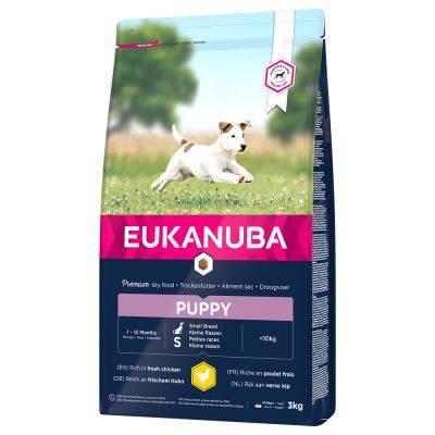 EUKANUBA Growing Puppy Small Breed chicken 3kg + Překvapení pro psa