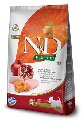 Farmina N&D Pumpkin Grain Free canine CHICKEN AND POMEGRANATE ADULT MINI 800g