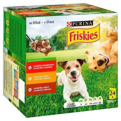 Friskies ADULT Dog hovězí, kuřecí, jehněčí v omáčce 24x100g
