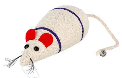 KERBL Velká sisalová hračka myš, 31,5 x 13 x 10,5 cm
