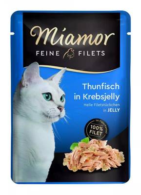 Miamor Feine Filets - vlhké krmivo pro kočky s tuňákem v krabím želé 100g