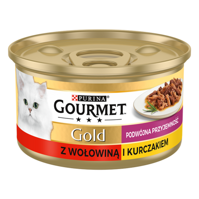 Purina Gourmet Gold s hovězím a kuřecím masem v omáčce 85g