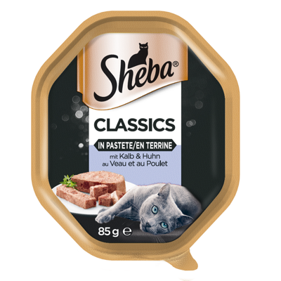SHEBA® Classics 85g s telecím a kuřecím masem - mokrá paštika pro kočky