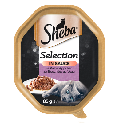 SHEBA® Selection 85g s telecím masem - mokré krmivo pro kočky v omáčce