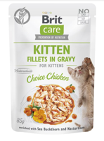 BRIT CARE Cat Kitten Fillets in Gravy Choice Chicken Enriched with Sea Buckthorn and Nasturtium 85g